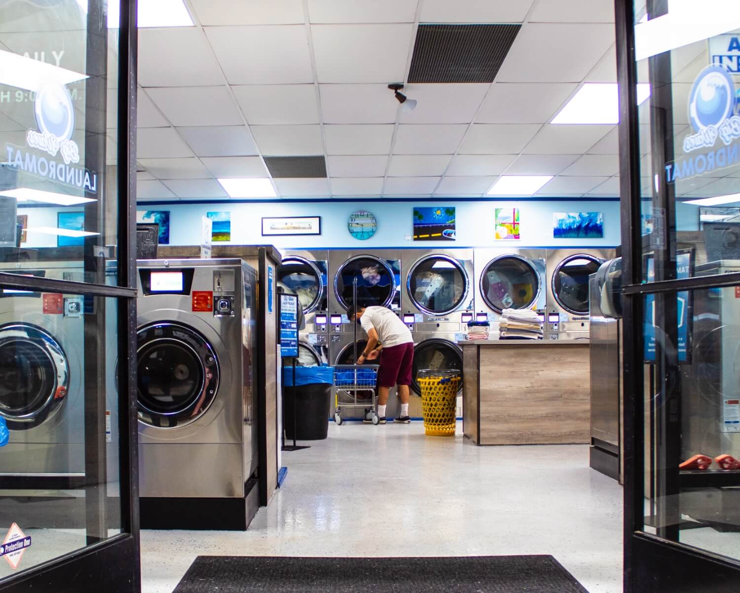 inside of laundromat