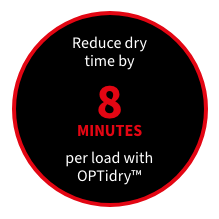 reduce dry time by 8 minutes per load