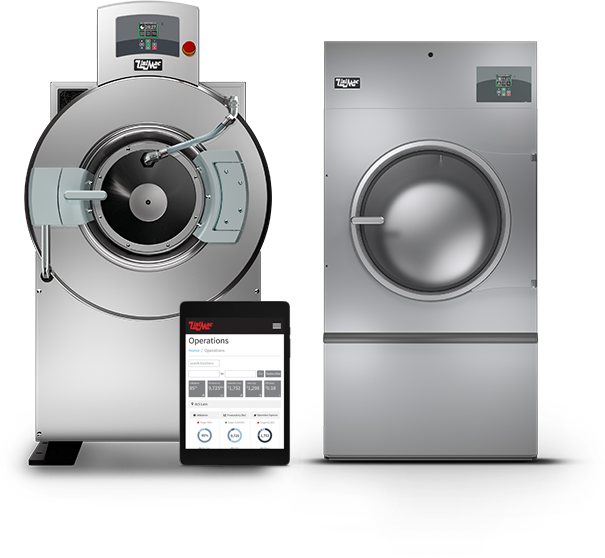 commercial washer and dryer with tablet